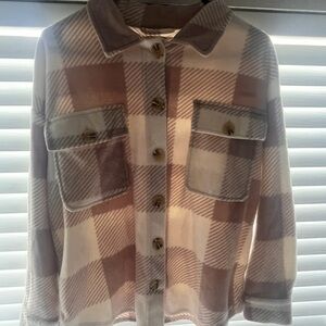 Plaid Button-Up Jacket